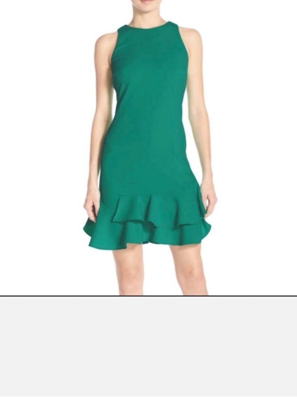 Chelsea28 Emerald Ruffle-Hem Sleeveless Mini Dress NWOT SZ 4